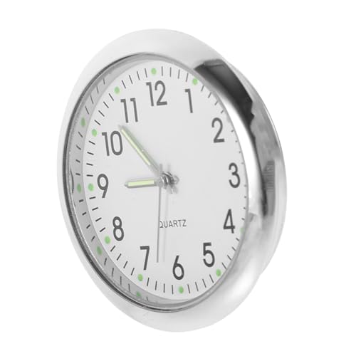 TOYANDONA Miniatur Wanduhr für Puppenhaus Kleine Runde Modell Uhr mit Silberner Umrandung Modernes Design Leichte Dekoration für Miniaturhaus Vielseitiges Deko Accessoire und Fotorequisite von TOYANDONA