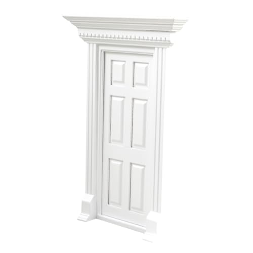 TOYANDONA Miniatur Weiße Holztür Ornament Glatte Oberfläche Stabile Struktur Fach Flügel Geeignet als Puppenhaus Zubehör und Foto Requisite DIY Bemalbar Dekorative Miniatur Haustür von TOYANDONA