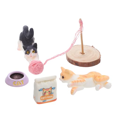 TOYANDONA Miniatur-katzenfiguren-spielset: Puppenhauszubehör im Maßstab 1/12, Realistische Mini-Katzen-puppenhaus-miniaturartikel für Puppenhaus-Dekoration Und Tortenaufsätze TOYANDONA Miniatur-katzenfiguren-spielset: Puppenhauszubehör im Maßstab 1/12, Realistische Mini-Katzen-puppenhaus-miniaturartikel für Puppenhaus-Dekoration Und Tortenaufsätze von TOYANDONA