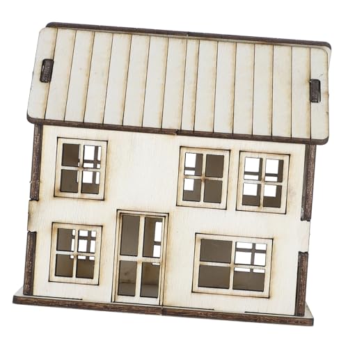 TOYANDONA Miniaturhaus Basteln Bastelset Miniatur-hütte Für Puppenhaus Kabinenmodell Machen Sie Ihr Eigenes 3D- Blockhaus Selbst Bauen Hausmontagemodell Tischhausfiguren Holz Beige TOYANDONA Miniaturhaus Basteln Bastelset Miniatur-hütte Für Puppenhaus Kabinenmodell Machen Sie Ihr Eigenes 3D- Blockhaus Selbst Bauen Hausmontagemodell Tischhausfiguren Holz Beige von TOYANDONA