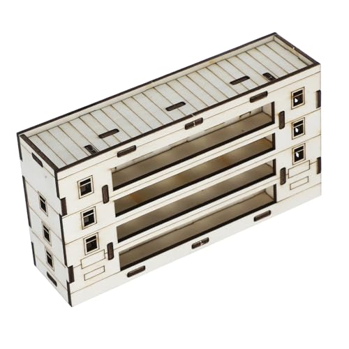 TOYANDONA Miniaturhaus Sandtischmodell DIY Bastelset Holzmodell Bastelset Holzhaus spielzeughaus modellhaus Mini- -Bausatz Miniatur-Holzhaus winziges kleines Mini-Bausatz Beige von TOYANDONA