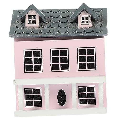 TOYANDONA Miniaturvilla Modell aus Holz Wetterfestes Miniaturhaus Romantische Miniatur Deko für Puppenhaus DIY Geschenkidee Geeignet für Miniaturgärten und Pflanzenkübel von TOYANDONA