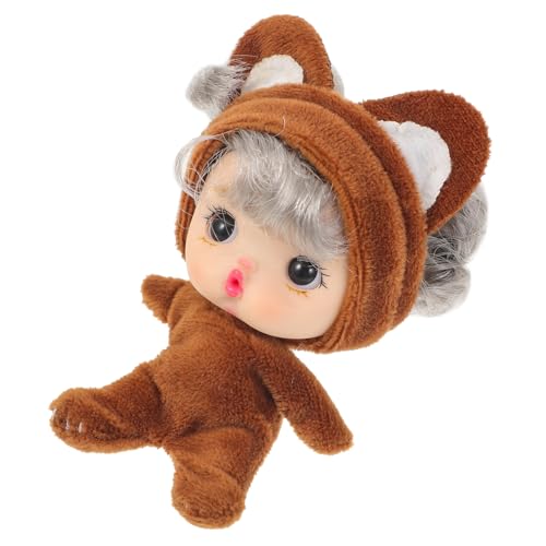 TOYANDONA Minipuppe Mädchenspielzeug Für Mädchen Mädchenpuppen Mini-babypuppe Kindermädchenspielzeug Für Mädchen Mini- Mädchen Cartoon-mädchen Vinyl Brown von TOYANDONA