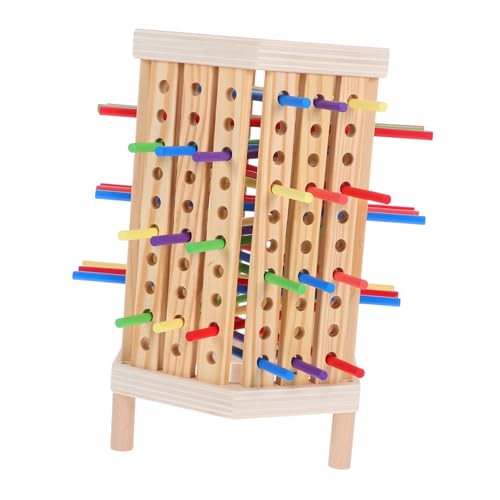 TOYANDONA Montessori Holz Brettspiel mit Bunten Holzstäben Pädagogisches und Farbensortierspiel Feinmotorisches Lernspielzeug für Fördert und Eltern Junge Mädchen Interaktion von TOYANDONA