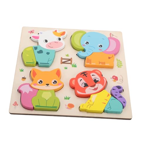 TOYANDONA Montessori Holzpuzzle Tierformen Bunter Großer Steckpuzzle für Kleinkinder Feinmotorik Lernspielzeug Jungen Mädchen Anfänger von TOYANDONA