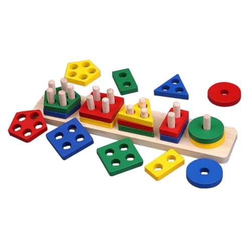 TOYANDONA Montessori Holzspielzeug Farbige Sortiersäulen Pädagogisches Lernspielzeug für Kleinkinder Jahre Fördert Greiffähigkeit und Sowie Formenerkennung für Frühe Zuhause von TOYANDONA