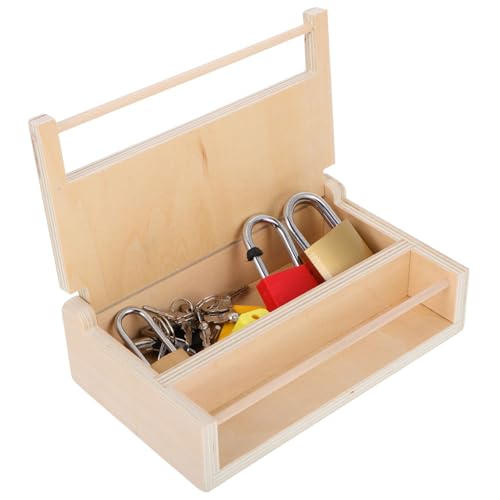 TOYANDONA Montessori Holzspielzeug Set mit Kleinen Vorhängeschlössern und Schlüsseln Pädagogisches Lernspielzeug zur Konzentrationsförderung und Feinmotorik für Kleinkinder Eltern Junge von TOYANDONA