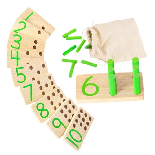 TOYANDONA Montessori Holzspielzeug Zahlen Lernen Robustes Mathe Lernspielzeug für Frühe Mathematikförderung mit Additions und Subtraktions Übungen Handliches Langlebiges Kognitionsspielzeug von TOYANDONA