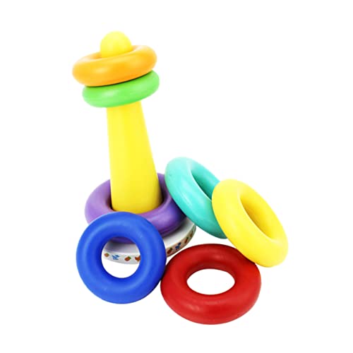 TOYANDONA Montessori Stapelringe Lernspielzeug für Kleinkinder Bunte Ringstapler Pädagogisches Babyspielzeug zur Farb und Größenwahrnehmung Leichter Stapelturm für Motorische Entwicklung von TOYANDONA