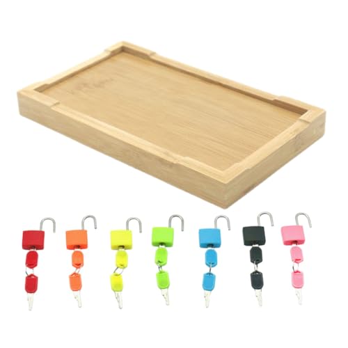 TOYANDONA Montessori für Kleinkinder Pädagogisches Matching Spiel mit Bunten Schlössern und Bambus Tray Kreativität und Motorischen Fähigkeiten von TOYANDONA