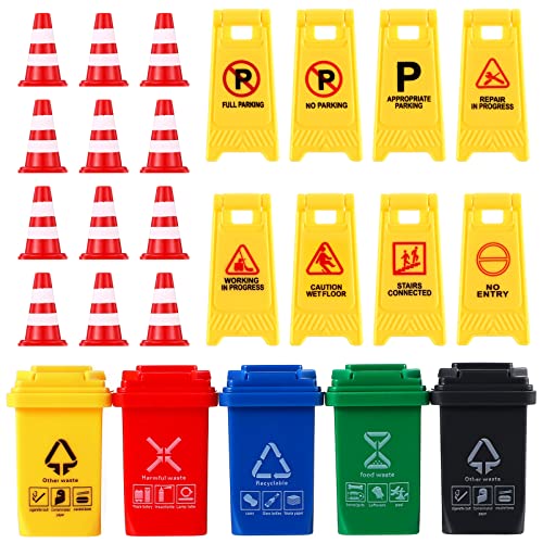 TOYANDONA Mülltonnen Spielzeug 25 Stücke Verkehrs Verkehrszeichen Spielset Straßenschilder Verkehrswarnschilder Ampeln Mini Leitkegel Mülleimer Spielzeug Für Spielende Kinder TOYANDONA Mülltonnen Spielzeug 25 Stücke Verkehrs Verkehrszeichen Spielset Straßenschilder Verkehrswarnschilder Ampeln Mini Leitkegel Mülleimer Spielzeug Für Spielende Kinder von TOYANDONA