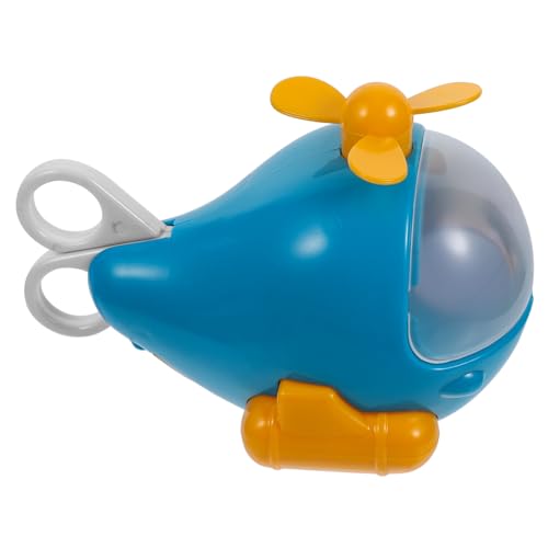 TOYANDONA Multifunktionales DIY Flugzeug Schulbedarf mit Bleistift Anspitzer Radiergummi Schere Hefter Lineal für Lernspaß Blau von TOYANDONA