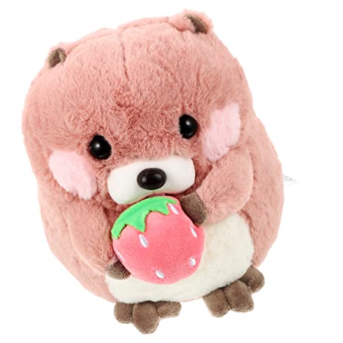 TOYANDONA Murmeltier-Puppe Murmeltier Puppe Tierspielzeug Babyspielzeug Bettspielzeug Mädchen Puppe realistische Stoffpuppen Bettpuppen Mädchenpuppe Plüsch Rosa von TOYANDONA