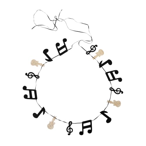 TOYANDONA Musikparty Dekoration Partyhänger Banner mit Noten und Gitarre Glänzendes Goldglitzer Design Umweltfreundlich Installieren Vielseitig für Indoor und Outdoor Geeignet für von TOYANDONA
