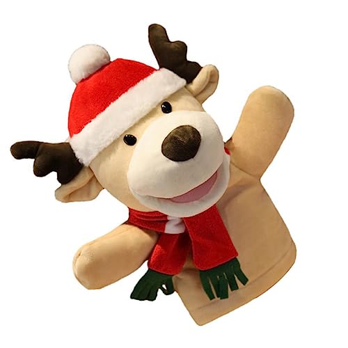TOYANDONA Niedliche Deerlet Fingerpuppe aus Plüsch Weiche Handpuppe für Interaktives Weihnachts Sicherer Langlebiger Baumwollstoff für Geschichten und Frühe Lernaktivitäten von TOYANDONA