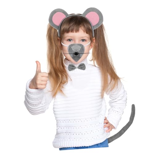 TOYANDONA Niedliches Teiliges Mausohren Kostümset mit Weichem Haarreifen Mausnase und Schleife für Karneval Geburtstag Cosplay und Tierische Mottopartys TOYANDONA Niedliches Teiliges Mausohren Kostümset mit Weichem Haarreifen Mausnase und Schleife für Karneval Geburtstag Cosplay und Tierische Mottopartys von TOYANDONA