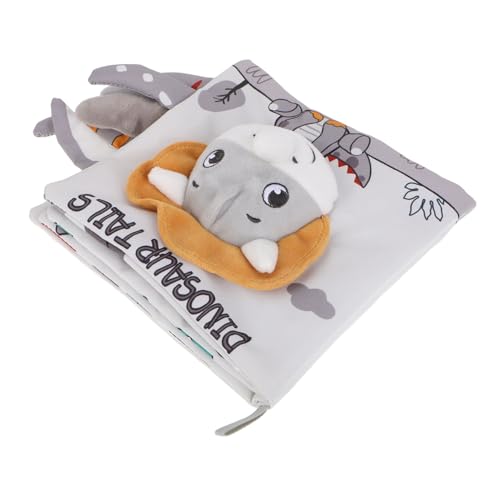 TOYANDONA Nordisches Windschweif-Stoffbuch Bücher aus Stoff Neugeborene Bücher Buch zur Babyentwicklung beschäftigtes Buch Knisterspielzeug für Babys Stoffbücher für Babys Tuch Hellgrau von TOYANDONA