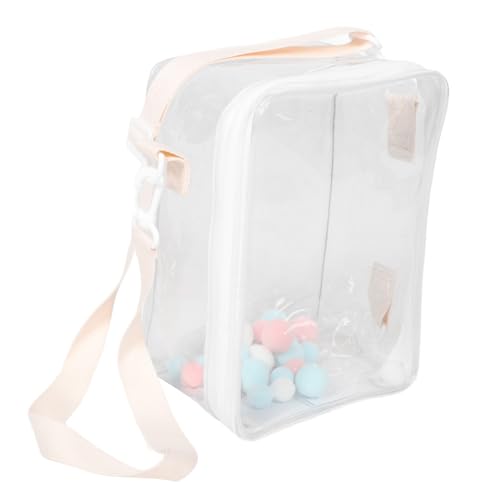 TOYANDONA PVC Aufbewahrungstasche Transparent mit Schulterriemen Große Kapazität Staubdicht Tragbar für Baumwollpuppen Kleine Figuren Organizer von TOYANDONA