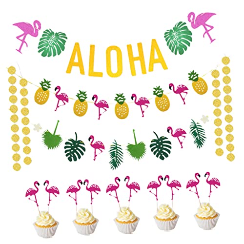 TOYANDONA Party-deko-set Thema Tropisch Dekorationen Bausatz Tiki Dschungel Tortendeko Einschulung Hawaiianische Partyartikel Luau-party- Bambus von TOYANDONA
