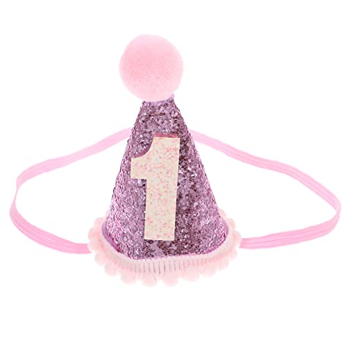 TOYANDONA Erster Geburtstag Hut Haarband Neugeborenen 1 Geburtstag Zubehör Design Foto Prop Für Baby Mädchen Stilvolle von TOYANDONA