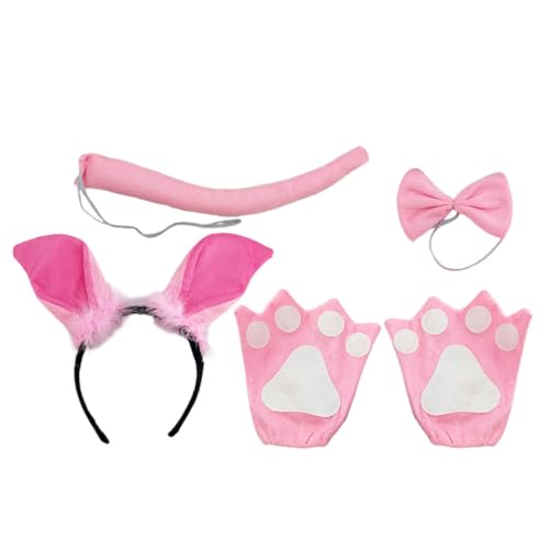 TOYANDONA Pig Kostüm Set Schweineohren Stirnband mit und Handschuhen Bequemes Tierkostüm Zubehör für Halloween Karneval Party und Bühnenauftritte TOYANDONA Pig Kostüm Set Schweineohren Stirnband mit und Handschuhen Bequemes Tierkostüm Zubehör für Halloween Karneval Party und Bühnenauftritte von TOYANDONA