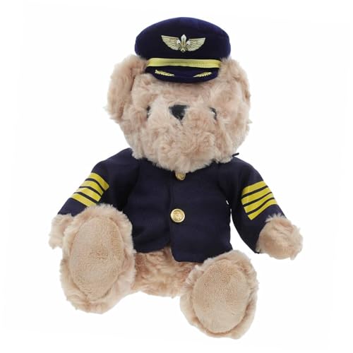 TOYANDONA Pilot Plüschbär Weicher Pilotuniform Flauschiges Stofftier für Sammler Kreatives Rollenspiel Dekoratives Kuscheltier für Jungen und Mädchen TOYANDONA Pilot Plüschbär Weicher Pilotuniform Flauschiges Stofftier für Sammler Kreatives Rollenspiel Dekoratives Kuscheltier für Jungen und Mädchen von TOYANDONA