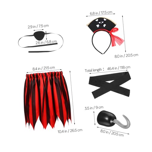 TOYANDONA Piratenkostüm für Mädchen Teiliges Halloween Kostüm mit Stirnband und Augenklappe Verstellbar für Jahre für Rollenspiele Partys und Piraten Mottopartys von TOYANDONA