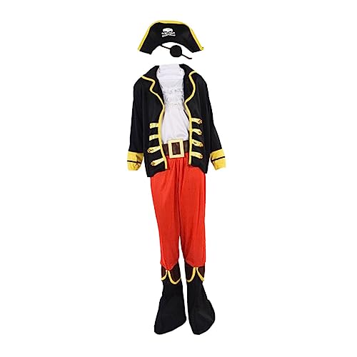 TOYANDONA Piratenkostüm mit Piratenhut Cosplay Halloween Party Verkleidung für Jungen Mädchen Karneval und Rollenspiel TOYANDONA Piratenkostüm mit Piratenhut Cosplay Halloween Party Verkleidung für Jungen Mädchen Karneval und Rollenspiel von TOYANDONA