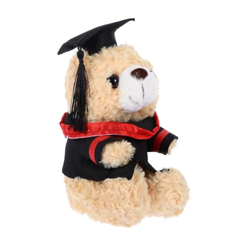TOYANDONA Plüsch Abschlussbär Mit Abschlussmütze Niedliches Kuscheltier Mit Streifen Perfektes Für Absolventen Zur Ihrer von TOYANDONA