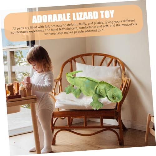 TOYANDONA Plüsch Chamäleon Kuscheltier Flauschig Gefüllt Lebensecht Grün Dekoration für Kinderzimmer und Unterwegs von TOYANDONA