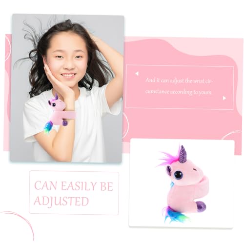 TOYANDONA Plüsch Einhorn Knickarmband für Weiches Kuscheltier Slap Armband mit Niedlichem Tiermotiv Sicherer Baumwollfüllung Partygeschenk für Mädchen und Jungen Zufällige Zufällige Farbe von TOYANDONA