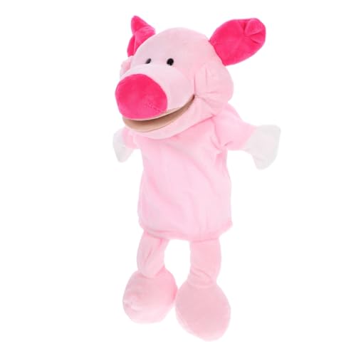 TOYANDONA Plüsch Handpuppe Schwein für Geschichtenerzählen Weiches Kuscheltier Fingerpuppe Interaktives für Pädagogisch Fördert Hand Auge Koordination Rosa Schwein von TOYANDONA
