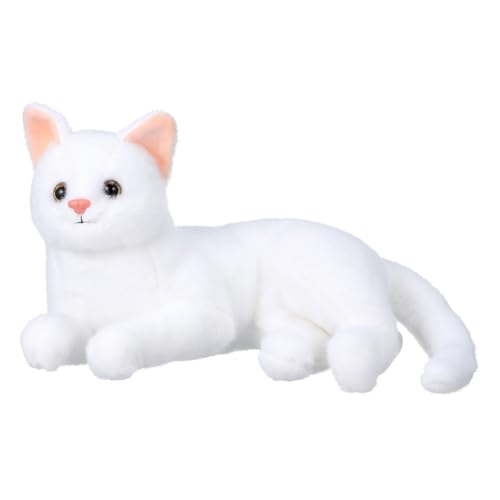 TOYANDONA Plüsch Katze Cartoon Katze Design Kuscheltier Puppe Kinderzimmer Dekoration Weiches Stofftier Ornament Weiß von TOYANDONA