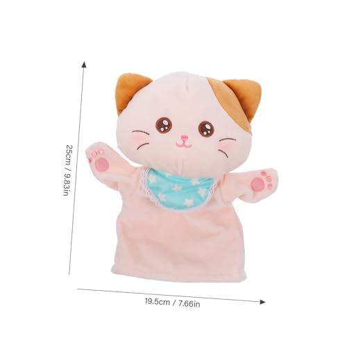 TOYANDONA Plüsch Katze Handpuppe Kuscheltier Interaktiv Storytelling Fingerpuppe Weiches Stofftier für Kindergarten und Familiengeschichten von TOYANDONA