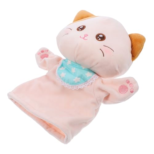 TOYANDONA Plüsch Katze Handpuppe mit Beweglichem Mund Interaktives Kuscheltier für Kindergartenspiele Storytelling und Frühe Weiches Handgefertigtes Tier von TOYANDONA