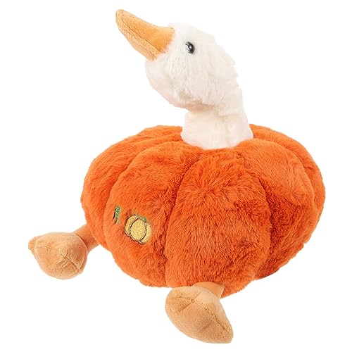 TOYANDONA Plüsch Kürbis Ente Kuscheltier Weiches Stofftier Cartoon Design Süßes Dekokissen für Sofa Schlafzimmer von TOYANDONA
