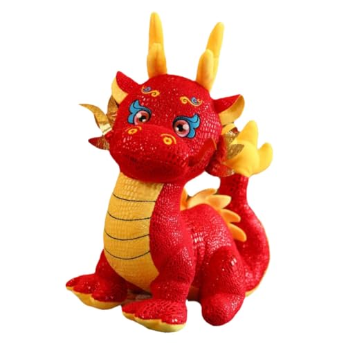 TOYANDONA Plüsch Kuscheltier Drache Weiches Stofftier Drachen Maskottchen Buntes Neujahrs Chinesisches Fest Dekoration für Familie von TOYANDONA