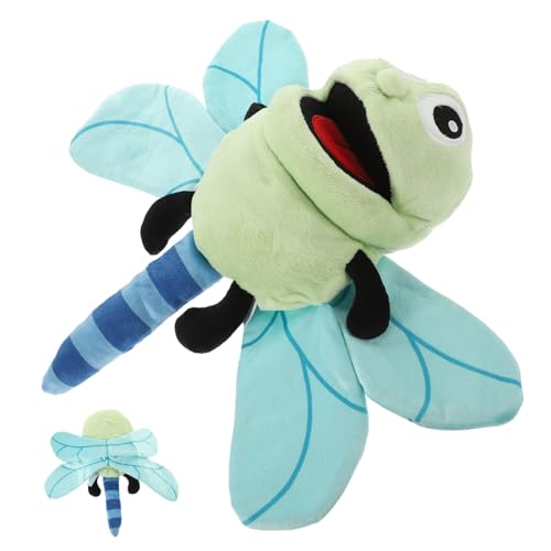 TOYANDONA Plüsch Libellen Handpuppe Weiche Stofftier Handpuppe aus Sicherem Material Kuscheliges Tier für Erwachsene für Rollenspiele und Geschichten Erzählen von TOYANDONA