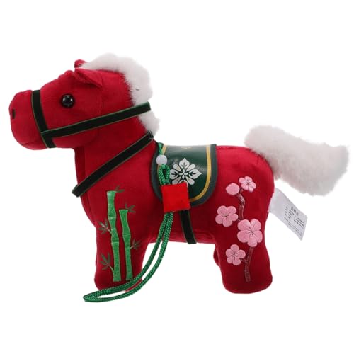 TOYANDONA Plüsch-Maskottchen mit Sternzeichen Pferd: Chinesischer Plüschanhänger mit Sternzeichen Pferd – Stofftier für das Jahr 2026 – Dekoration zum Aufhängen im Autorucksack von TOYANDONA