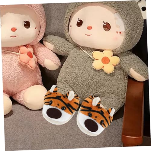 TOYANDONA Plüsch Puppenschuhe Kuschelige Tierpantoffeln Niedliche Miniatur Schuhe Für Modepuppen Zum Ankleiden Zubehör Für Puppenhaus von TOYANDONA