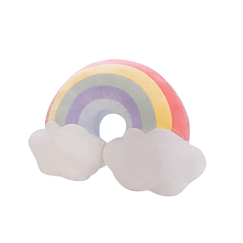 TOYANDONA Plüschgefüllter Regenbogen Regenbogen Kuscheliges Regenbogen Plüschtier Regenbogen Dekoration Stuhlkissen Nackenrolle Kissen werfen Colorful von TOYANDONA