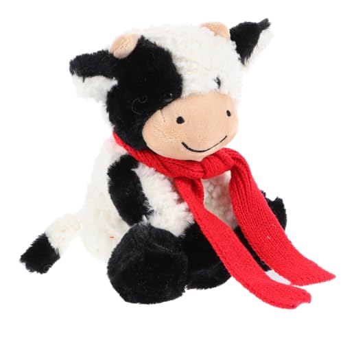 TOYANDONA Plüschkuhpuppe Plüschpuppe Kinderspielzeug Plüschtier Kuscheltiere Animal Figures wohnzimmerdeko Kuh Kuscheldecke Fun Toy Puppenspielzeug Puppendekor Plüschmaterial Black von TOYANDONA