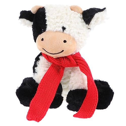 TOYANDONA Plüschkuhpuppe Plüschpuppe Kuscheltiere Kinderspielzeug Plüschtiere Animal Figures wohnzimmerdeko kuhdecke kuhldecke Kuhpuppe Puppendekor Plüschmaterial Black von TOYANDONA