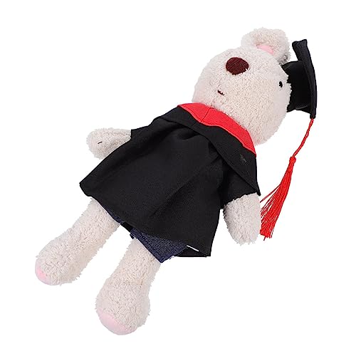 TOYANDONA Plüschspielzeugpuppe Lustiger Plüsch Grad-plüschpuppe Abschlussfeier Für Plüschtier Hase Graduation Plüschspielzeug Aber Abschluss-stofftier Abschlusstier Beige Pp Baumwolle von TOYANDONA