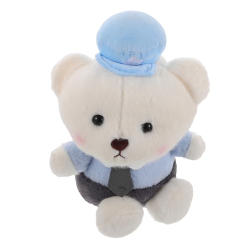 TOYANDONA Polizeibär Kuscheltier Plüschbär Geburtstagsgeschenk Bär Verkehrssicherheit Stofftier Cartoon-Plüschpuppe Mini-Plüschtiere Bärendekor Sky-Blue von TOYANDONA