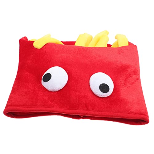 TOYANDONA Pommes-Frites-Hut kahle Kappe für Hut Anime-Hut Bierhut Party lustiger Hut fasching kopfbedeckung fastnacht kopfbedeckung hatset kloburste mützen Plüschmütze Party-Plüsch-Hut Tuch von TOYANDONA