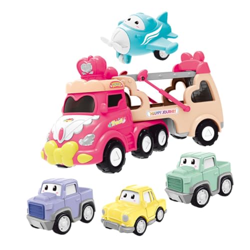 TOYANDONA Pull Back Auto für Rosa Inertial Baufahrzeug Modell Robustes Truck Toy für Mädchen Kindersicheres Farbenfrohes Spielzeugauto ohne Batterie von TOYANDONA
