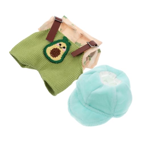 TOYANDONA Süße Plüschpuppe Im Avocado-Overall Urlaubs-ankleidespielzeug Mit Overall-Kappe von TOYANDONA