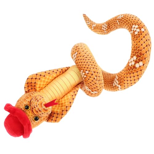 TOYANDONA -Puppe mit Zylinderhut für stoffschlange Intelligenzförderndes Frosch Streichschlangenmodell Dachs Hai Plüschschlangenmodell künstliche Schlange rot von TOYANDONA