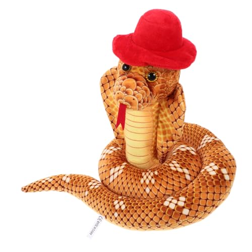 TOYANDONA -Puppe mit Zylinderhut für stoffschlange Tierplüsch Deko Schlange gefälschte Schlangenstütze Hängematte Hase Plüschschlangentier künstliche Plüschschlange rot von TOYANDONA